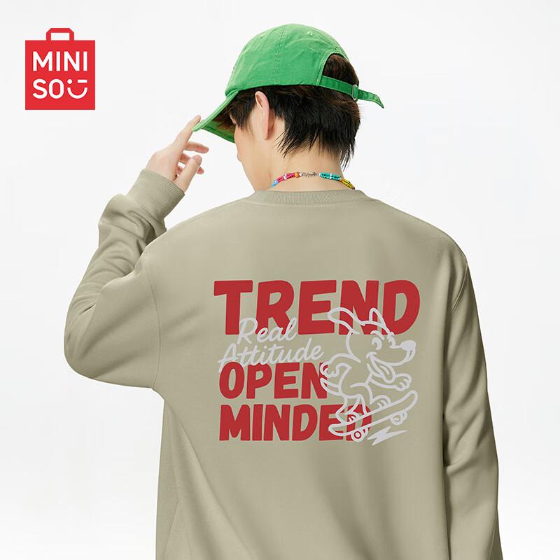 

MINISO Men s American High Street Crewneck Sweatshirt 4XL