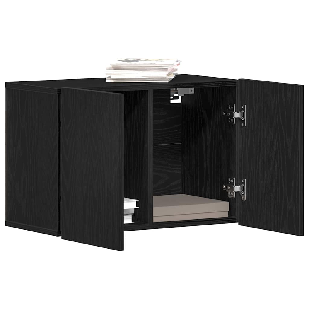 TV Stand in Black Oak Finish 60 x 30 x 41 cm Particleboard