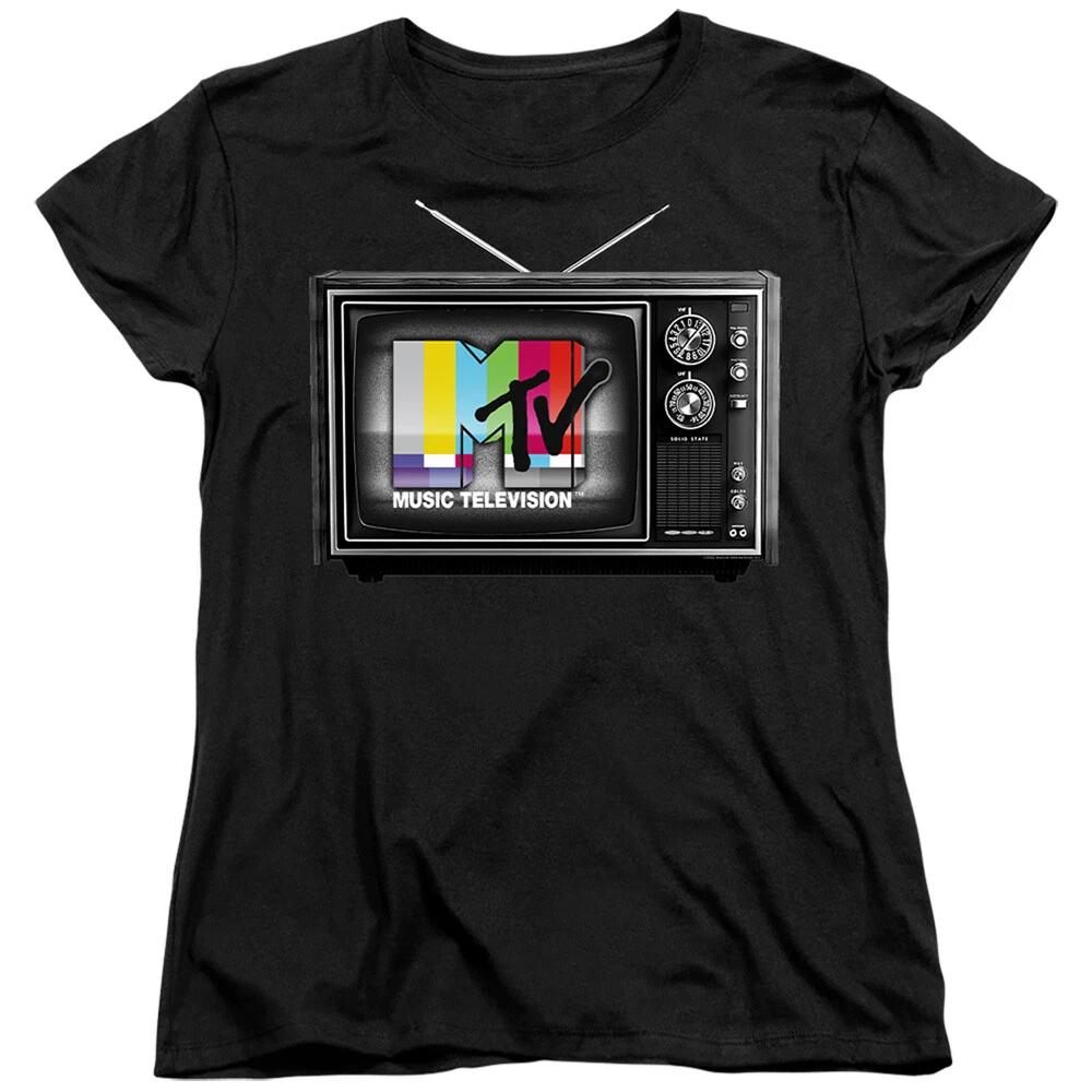 MTV  Music Television  Women s 100% Cotton T-shirt Mens Tees Top S