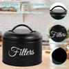 Coffee Filter Holder Round Basket Coffee Filter Container for Counter Organizer Metal Coffee Filter Storage Basket for Counter