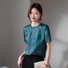 SOFSIL Women's Elegant Chinese Print Short-Sleeve Top