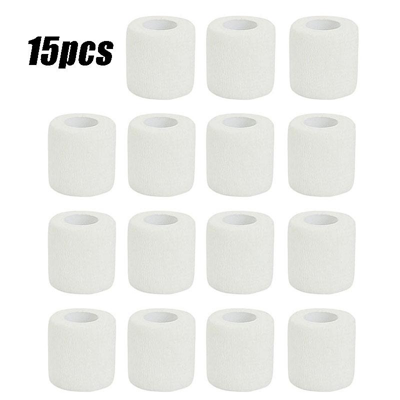1/15 Stück Weißes Erste Hilfe Selbstklebendes Kohäsives Elastisches Verbandband Sporttape für Handgelenk Knöchel Verstauchungen & Schwellungen