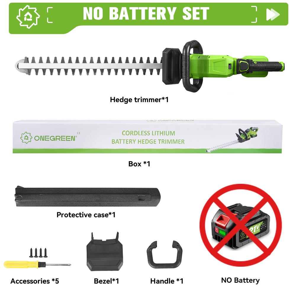 

ONEGREEN Электрический кусторез 2000 Вт, вращение на 180°, аккумуляторный, для ландшафтного дизайна, триммер для живой изгороди, садовый инструмент для аккумулятора Makita с пином Without Battery