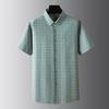 Dibinze Men's Plus Size Cotton Plaid Short-Sleeve Shirt