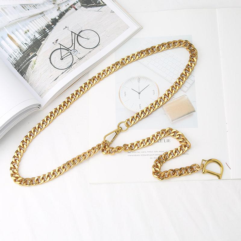 Gold Waist Chain Accessories Women'S D-Word Chain Belt Decoration With Dress Suit Metal Trouser Chain Summer
