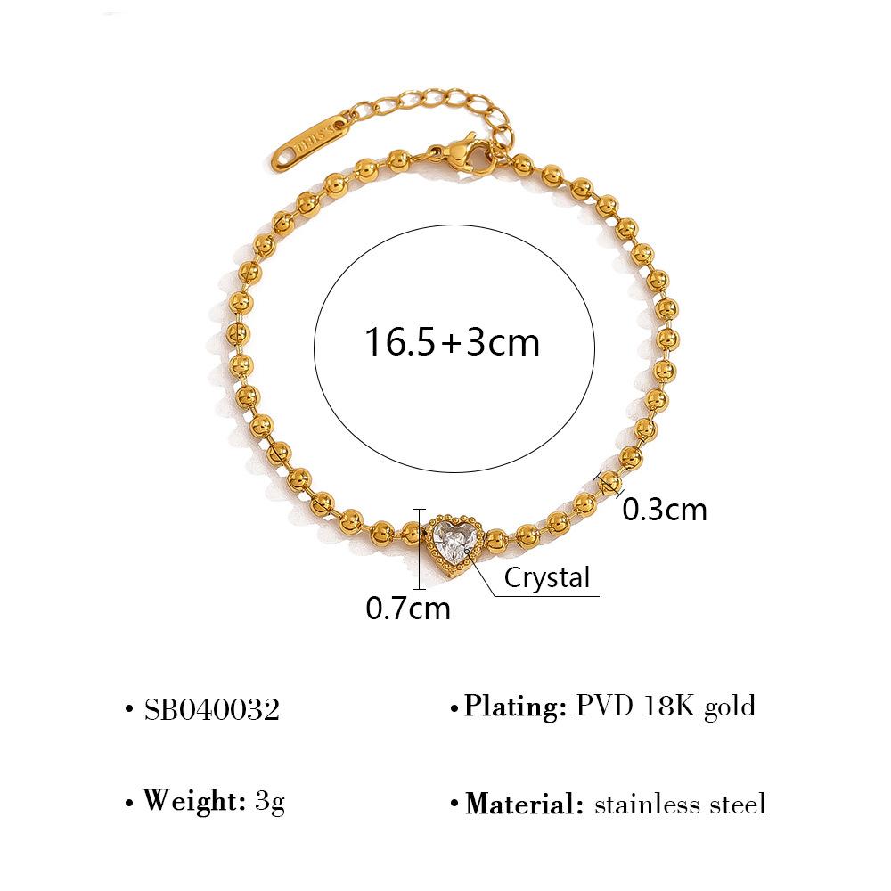 

Layered Gold Bead Chain Set With Minimalist Star Heart Charm Diamond Bracelet For Women Fashion Jewelry