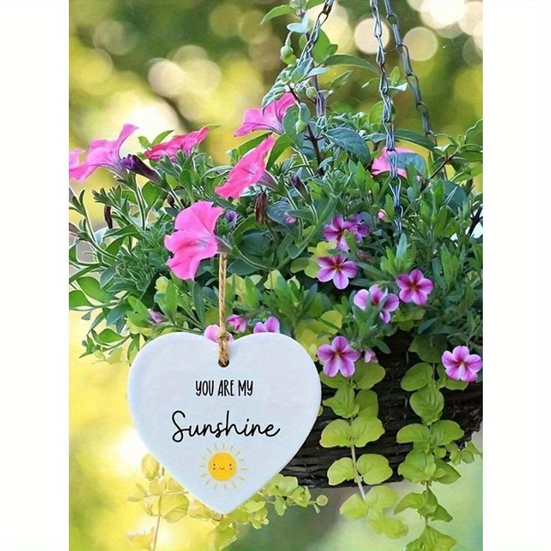 1pc Acrylic Pendant You Are My Sunshine Gift Keepsake Heart Quote Gift Acrylic Hanging Decoration Home Outdoor Indoor Yard Garden Decor