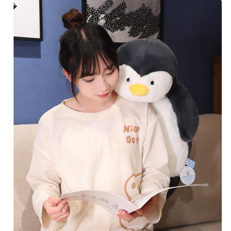 Lazy Penguin Plush Toy Pillow Doll Backrest Cushion Sleeping Companion Gift Girl