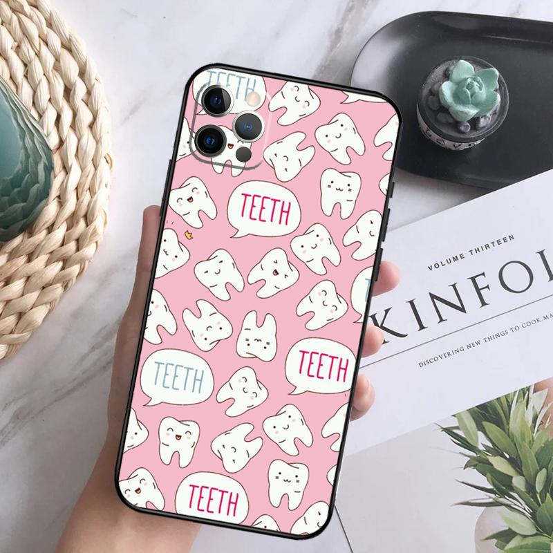 

Dentist Dental Tooth Nurse Phone Case For iPhone 16 15 14 13 12 11 Pro Max 12 13 Mini 7 8 16 Plus X XR XS Max Cover iPhone 14 Pro