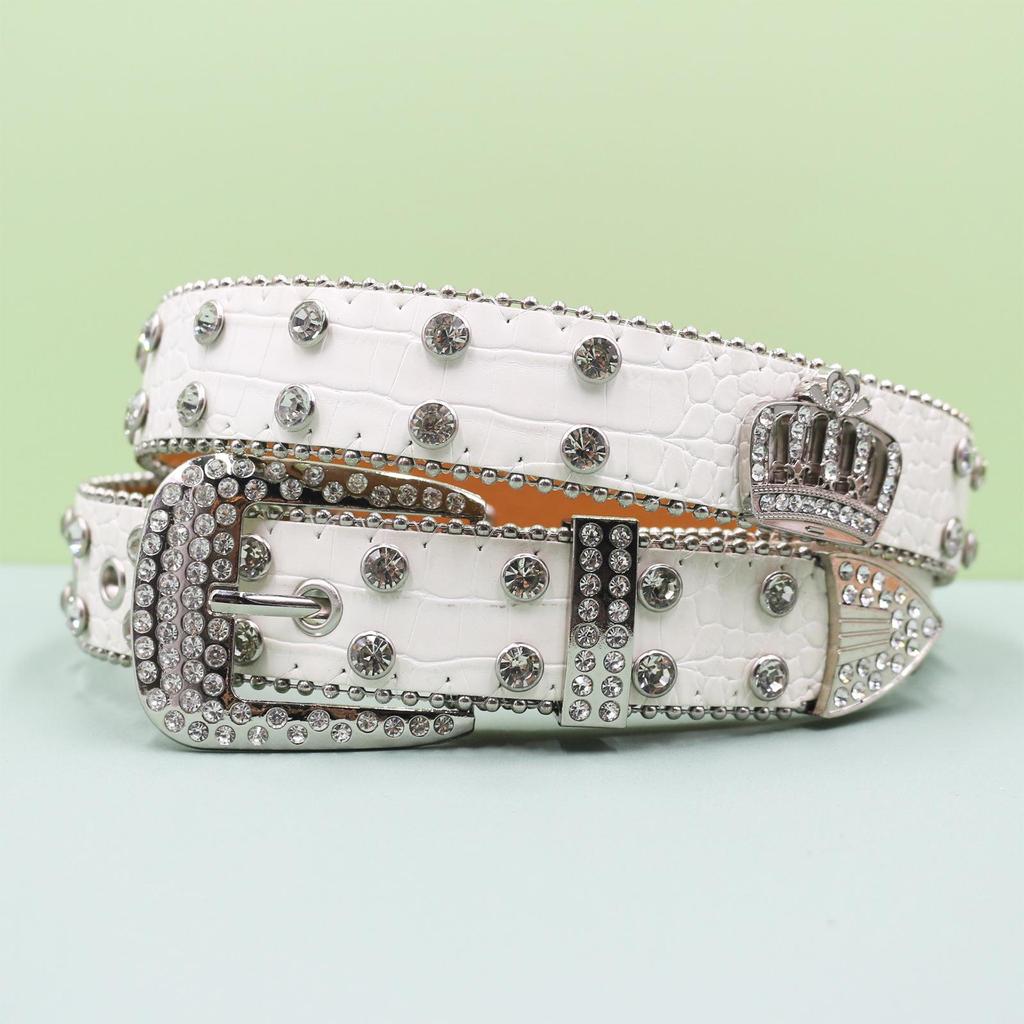 Unisex Rock Fashion Belt with Rhinestones and Sequins