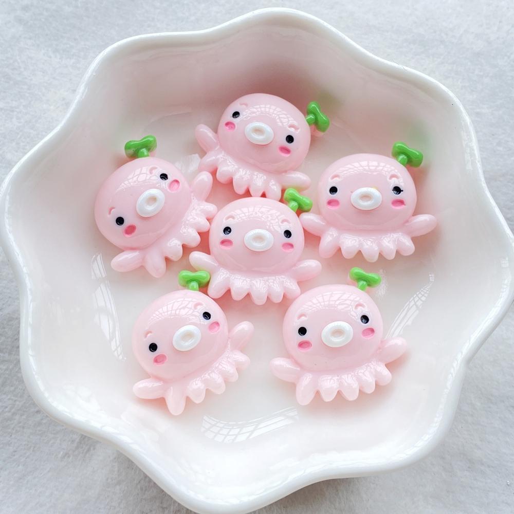 10Pcs New Resin Cartoon Starfish, Crab, Shell, Fish Series Flat Back Cabochons Scrapbooking DIY Jewelry Craft Decoration