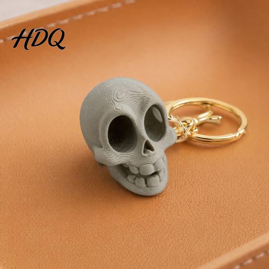 Desk Decor 3D Printed Cute Skull Keychain Artistic Tabletop Ornament
