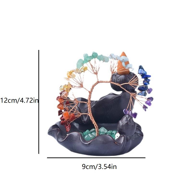 7 Chakra Tree Healing  Stone Money Tree Incense Burner Home Decor Housewarming Gift Feng Shui Decor For Wealth Good Luck
