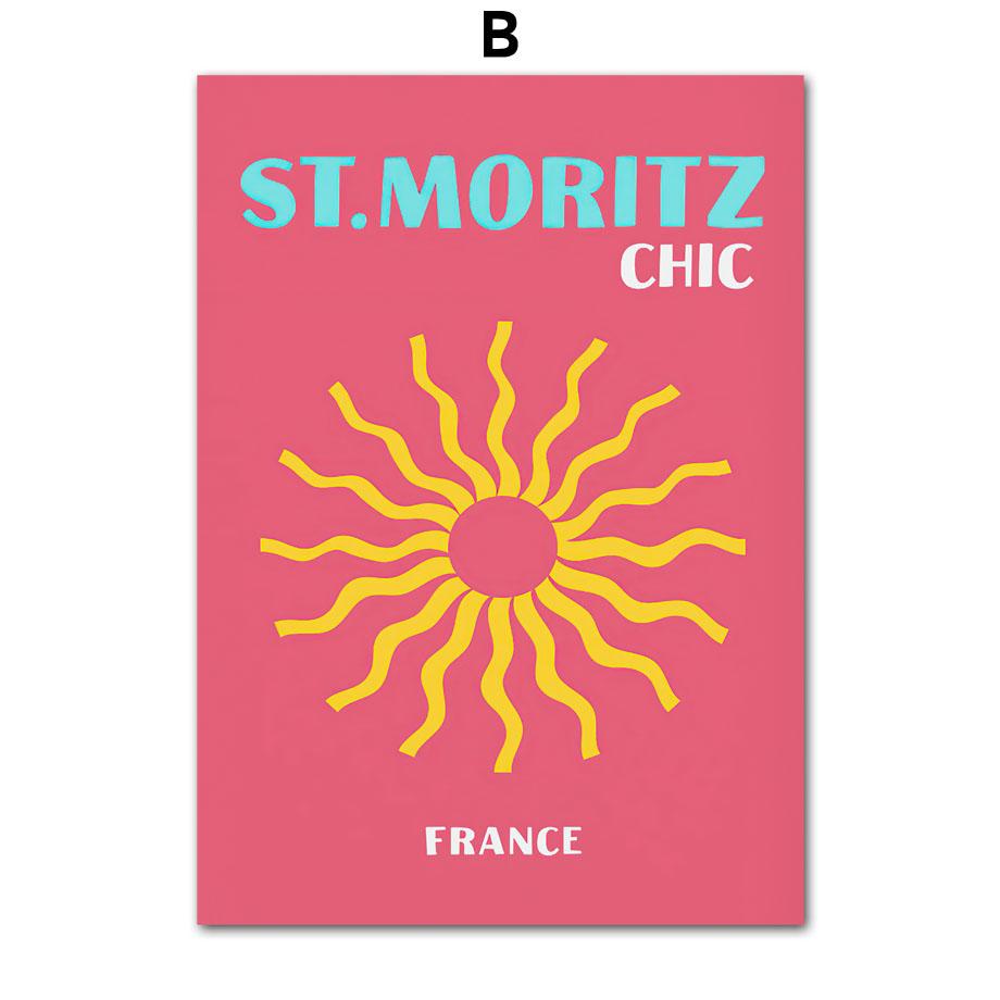 Famous Travel City Miami Bondi Palms Capri Wall Art Canvas Painting Abstract Posters Prints Pictures For Living Room Home Decor