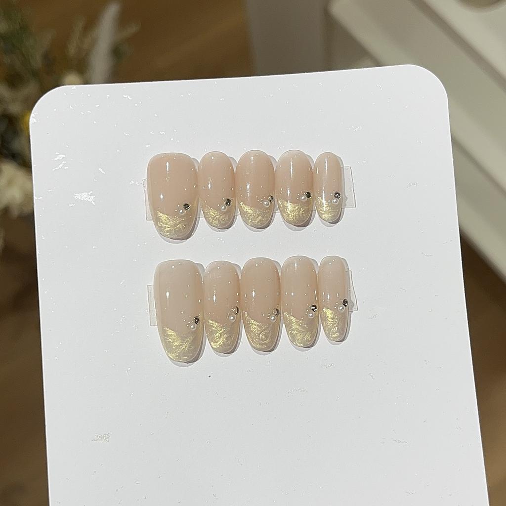 Moonlight Daily Nude Short Pearl Gold Gilded Thread French Pearl Hand Wearing Armor