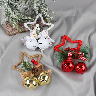 Christmas Pentagram Bell Accessory Pendant DIY Christmas Tree Ornament Bow Bell Showcase Prop