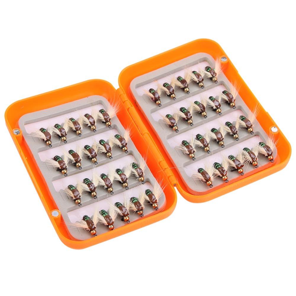 40PCS High Carbon Steel Fishing Trout Flies Lifelike Fishing Lures Fly Fishing Flies  Trout Fishing зелёный