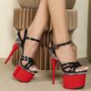 Women Platform Dance Sandals  Fashion Nightclub High 18CM Car Model Transparent Crystal Sexy Sandals LFD-10368-Q12025
