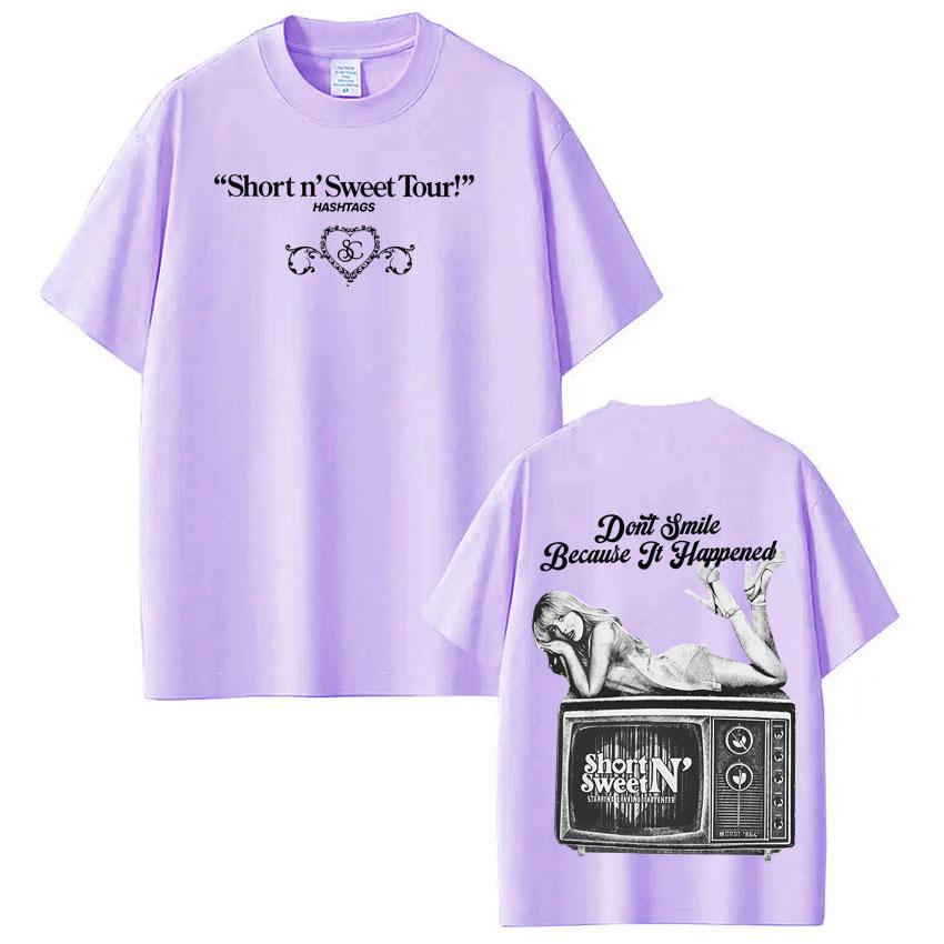 Sabrina Carpenter Short and Sweet Tour Graphic Tees Men Women Pop Music Vintage Fan Gift Tshirts Cotton Casual Fashion Tshirts