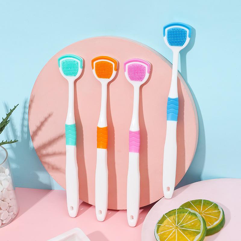 4 Pack Cost-Effective Silicone Tongue Scraper Food Grade Safe Oral Care Tool for Whole Family Daily Dental Care