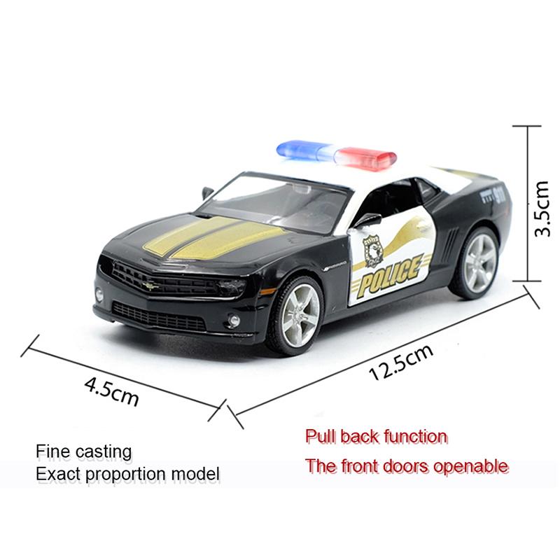 1/36 Scale Camaro Police Toy Car Sports Car Alloy Diecast Car Model Toy with Pull Back for Kids Gifts Toy Collection