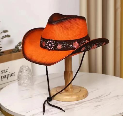 Cowboyhoed mode uitgesneden western cowboy handgeweven harde zomer saffier accessoires neutraal Cowboyhoed zonnehoed sombrero koe