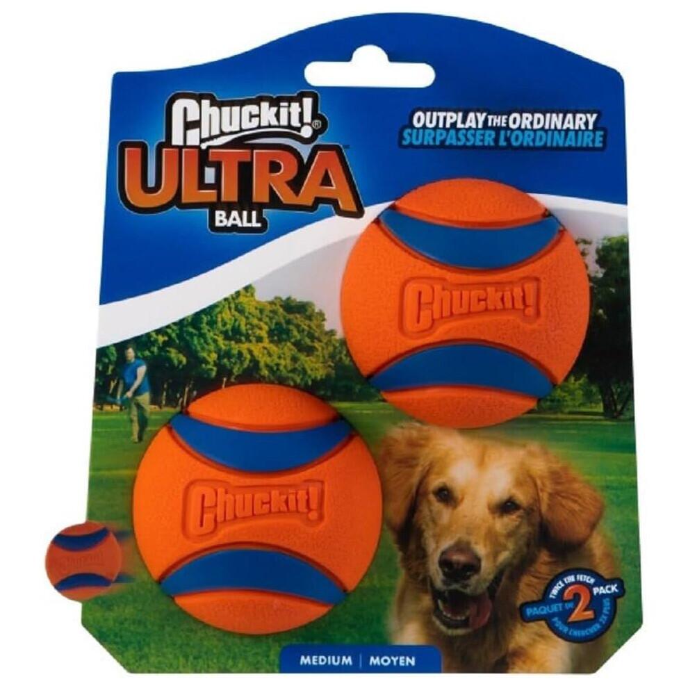 Chuckit Gummiball Medium Einzelpack Robustes Kauspielzeug Interaktives Geräuschspiel Haustier Hundespielzeug