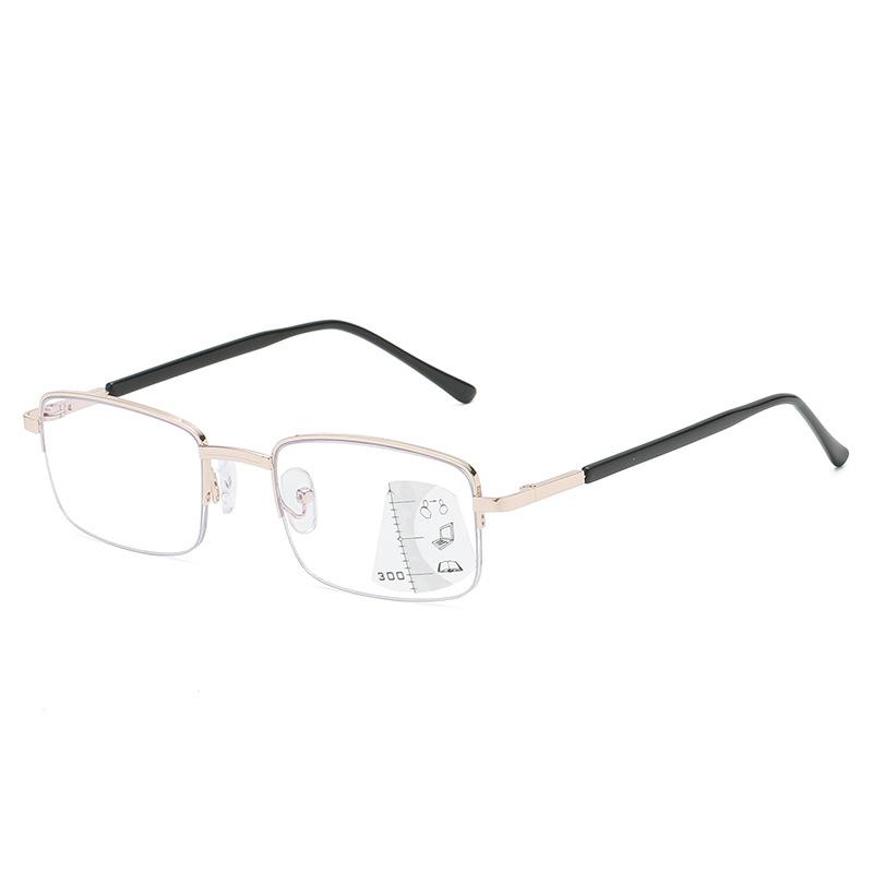 Progressive Multifocal Glasses Computer Reading Glasses Blue Light Blocking Bifocal Readers for Men Women Titanium Alloy Eyewear