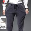 Pierre Cardin Men's Thickened Warm Corduroy Loose Straight-Leg Casual Pants