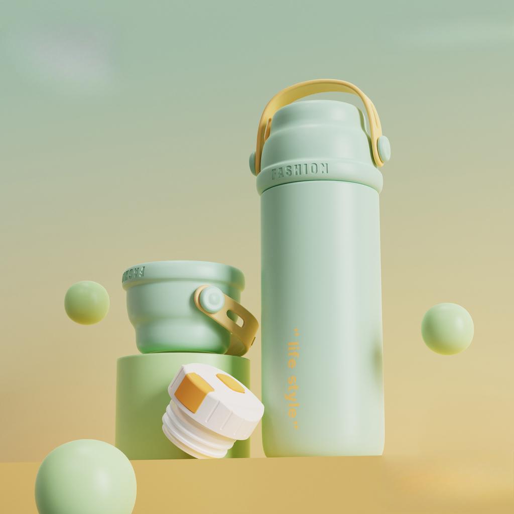 New Stylish Stainless Thermos Cup Vacuum Big Cap Tea Cup Portable Gift Cup Durable Durable Useful Useful Safe Safe