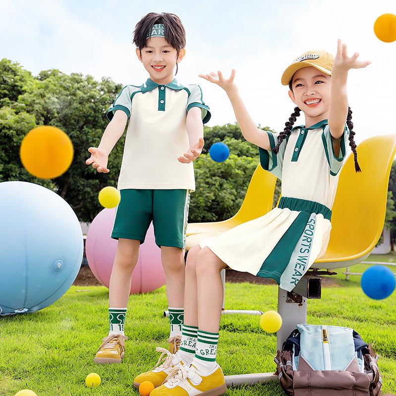 Children's Academy Style Summer Uniform Set for Kindergarten and Primary Students - Sports Uniform