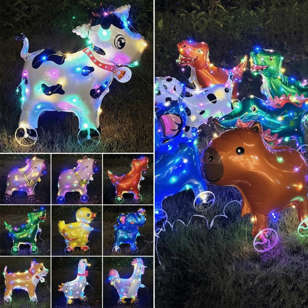 Square Shape Walking Balloon With Wheels 3D Balloon Balloon Luminous Balloon Children's Party