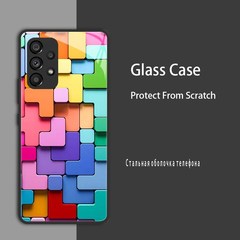 For Samsung Galaxy A52 A52S A53 Case Cover Tempered Glass Case Hard Coque Bumper For Samsung A33 A73 A13 A72 4G 5G Protect Case
