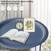 Portable End Table Metal Side Table Round Small Folding Tray Sofa Sidetable for Living Room Outdoor Camping Furniture