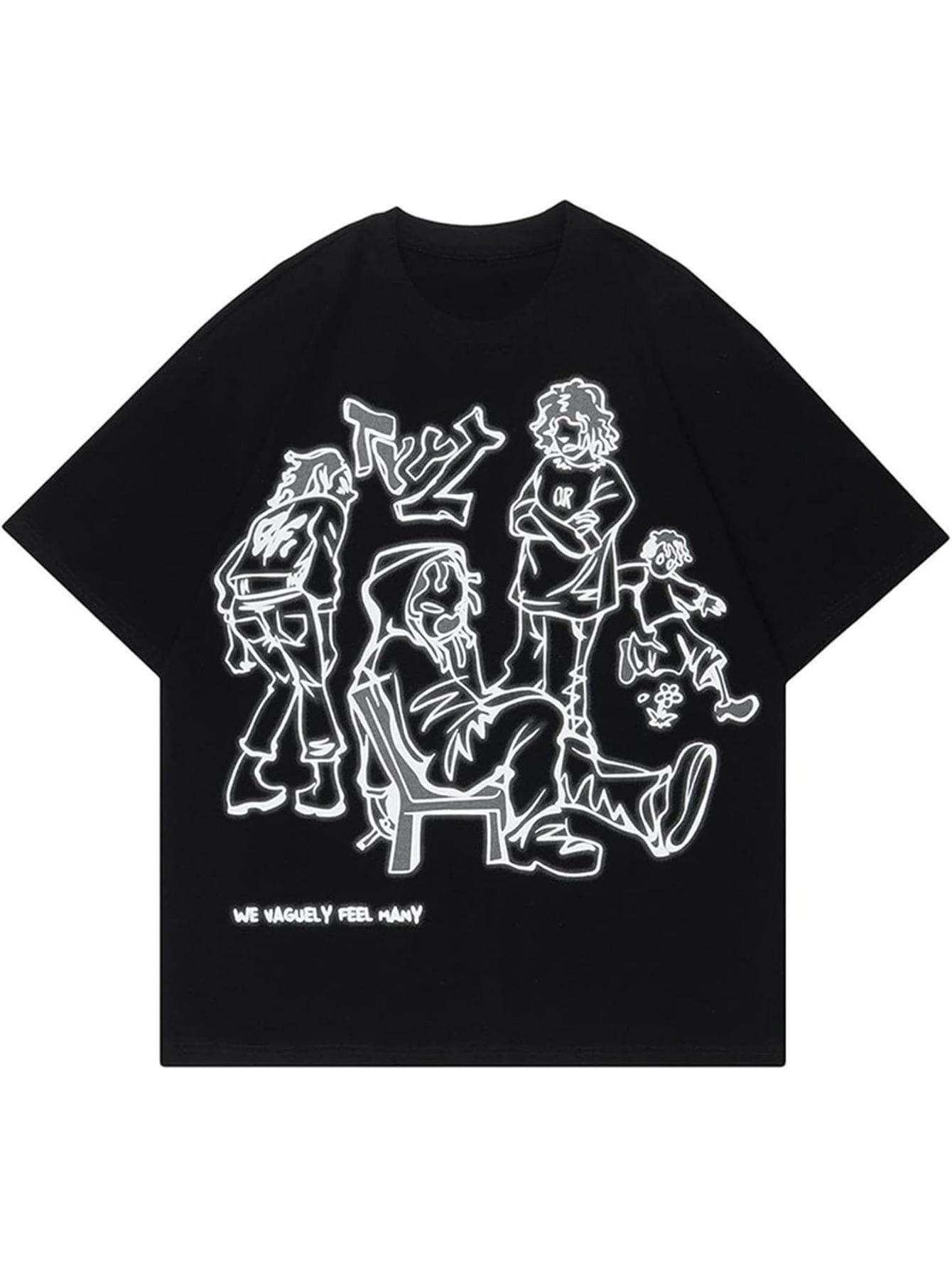 Printed Design – Not Texture__ Printed T-Shirt Y2K Men s Street Style Harajuku T-Shirt Vintage T-Shirt XXL