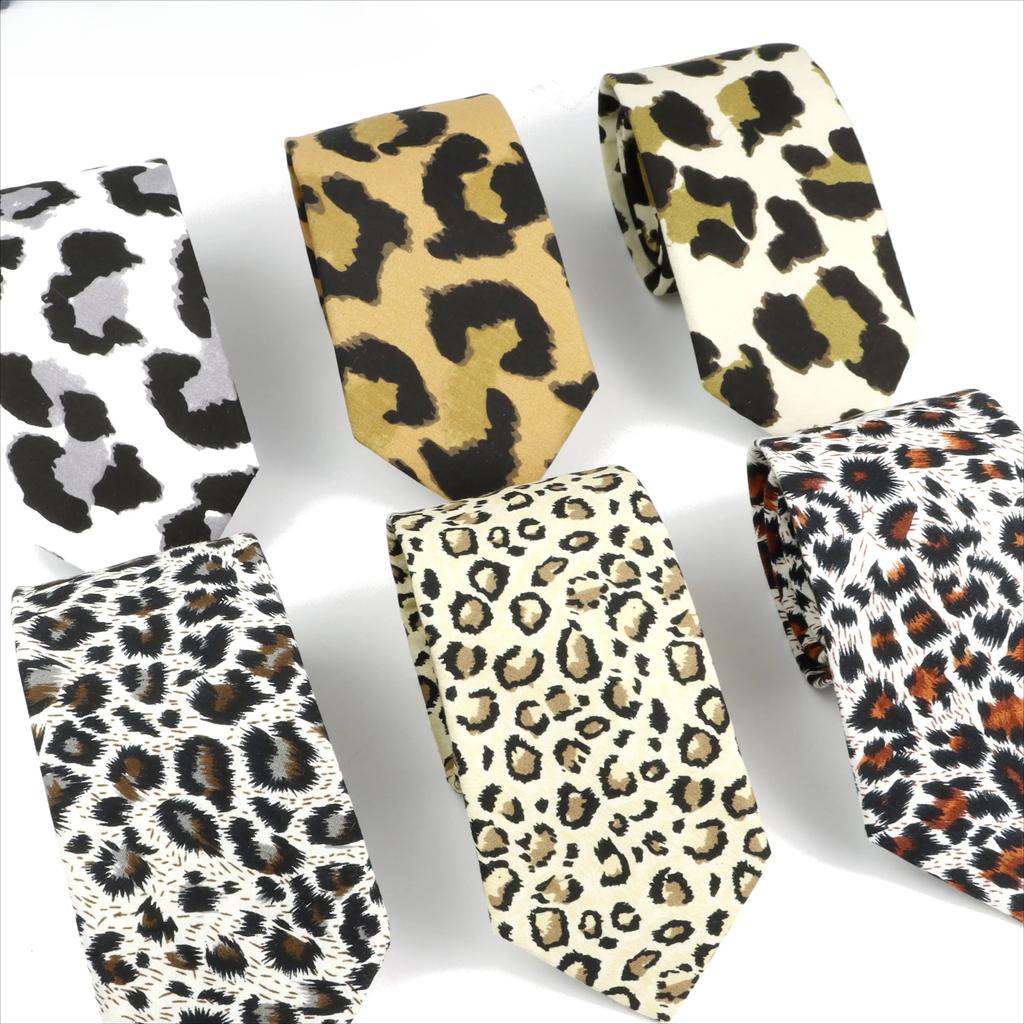 Men's Sexy 7cm Tie Leopard Fabric Ties Casual Fashion Party Cotton Necktie Shirt Accessories Gift For Wedding Vacation Cosplay