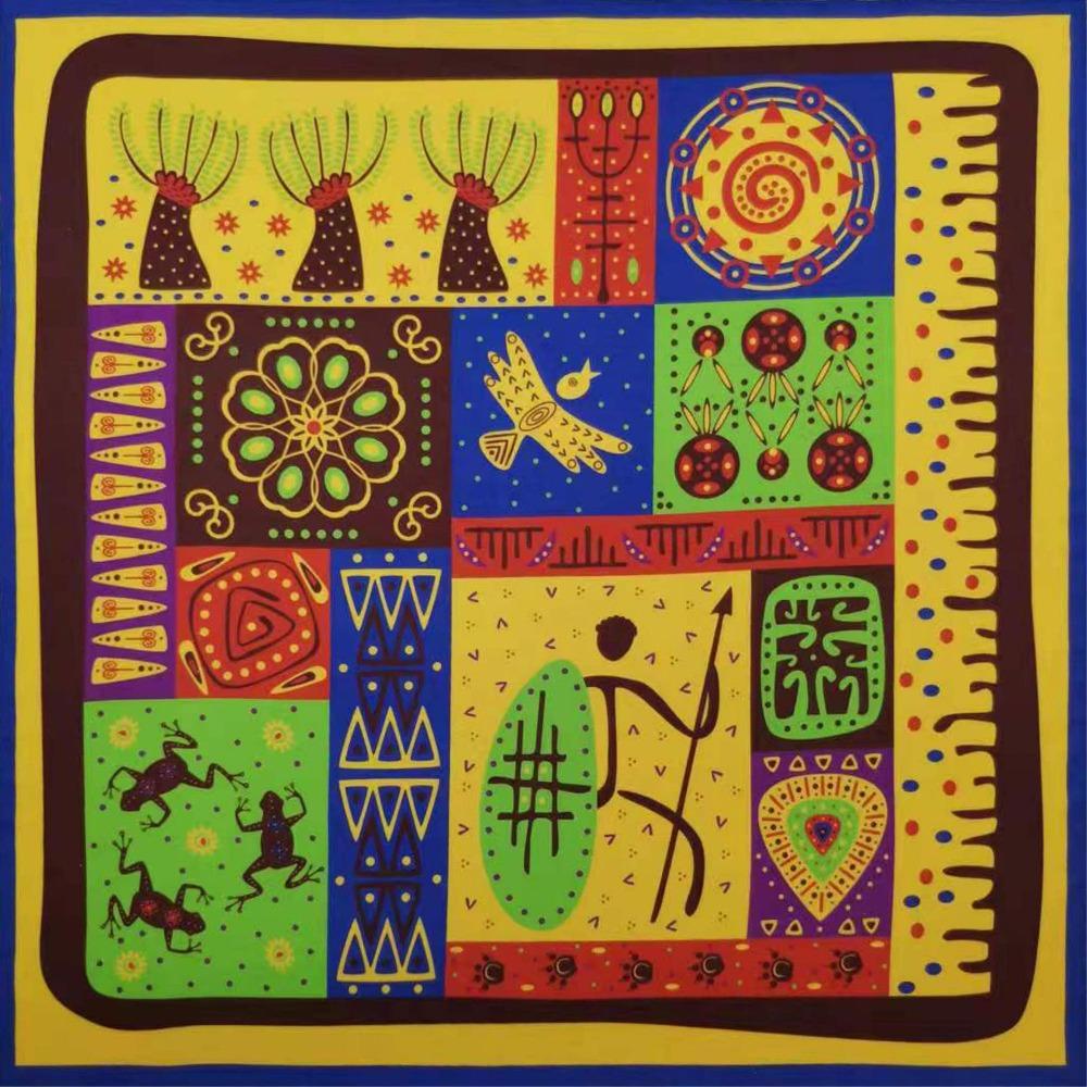 cotton Hair Scarf Flower Head Handkerchief Elegant Silk Scarf  Unisex E