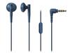 Audio-Technica ATH-C200IS BL Kabelgebundene Ohrhörer mit Mikrofon, Halboffener Typ, Blau