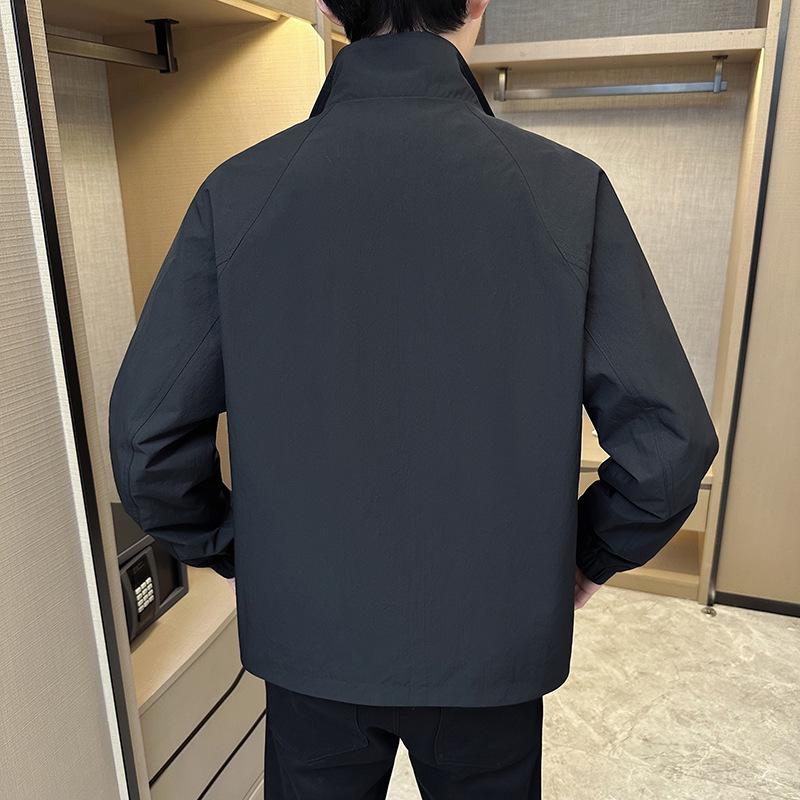 2026 Spring Men's Stand Collar Workwear Jacket: Trendy, High-Quality, Outdoor Casual Style