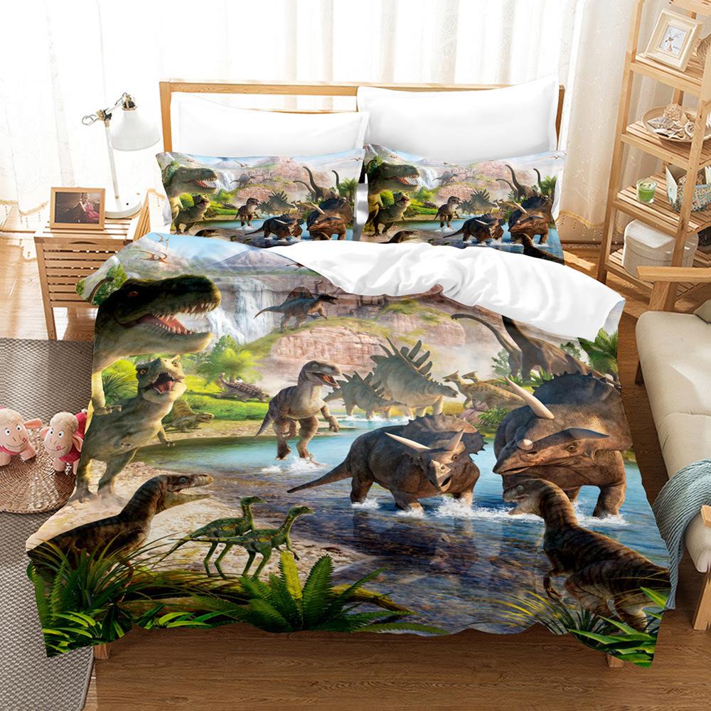 Quilt Cover Dinosaur Series 3D Digital Printing Three-Piece Set
