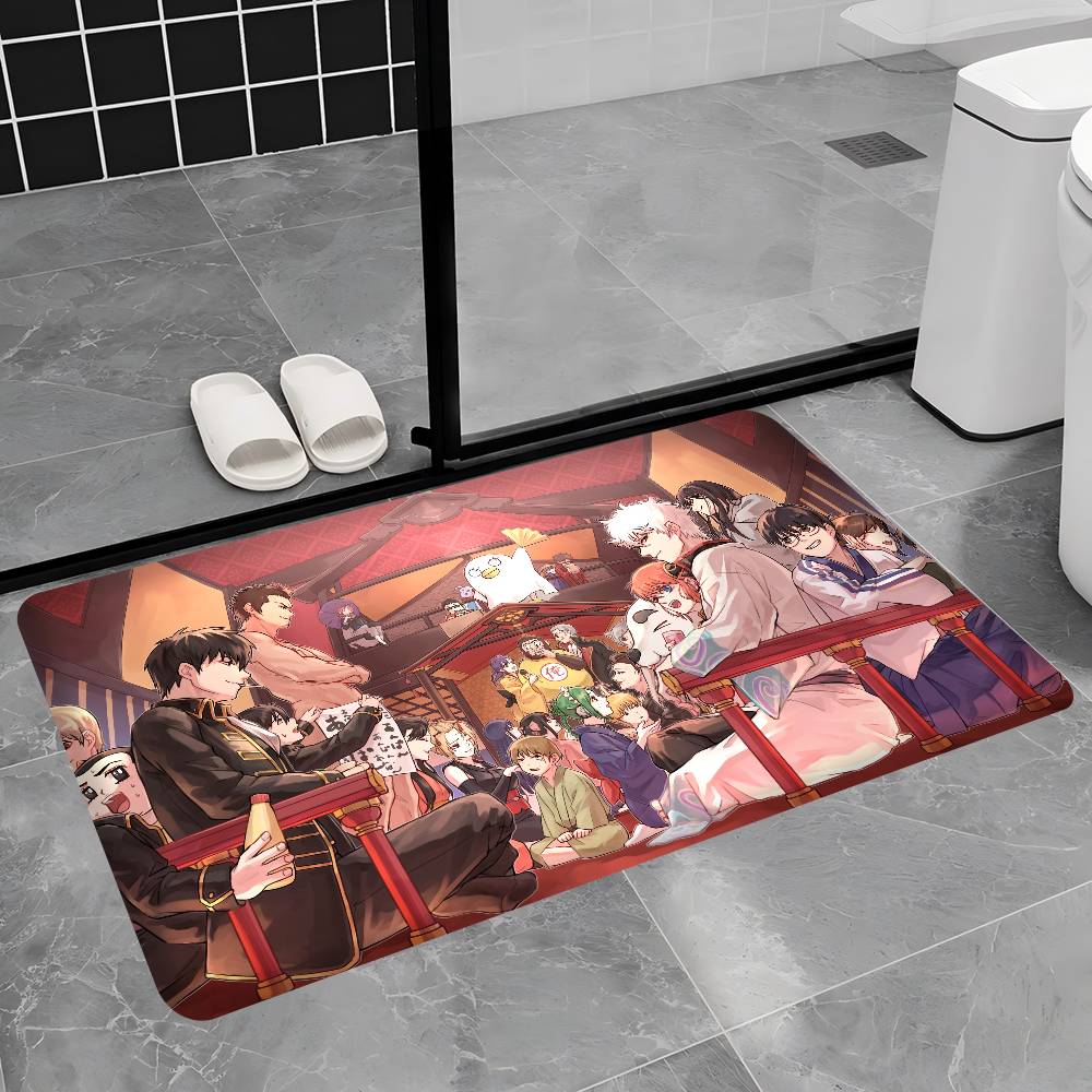 Comedy Anime Gintama Floor Mat Rectangle Anti-slip Home Soft Badmat Front Door Indoor Outdoor Mat Welcome Doormat