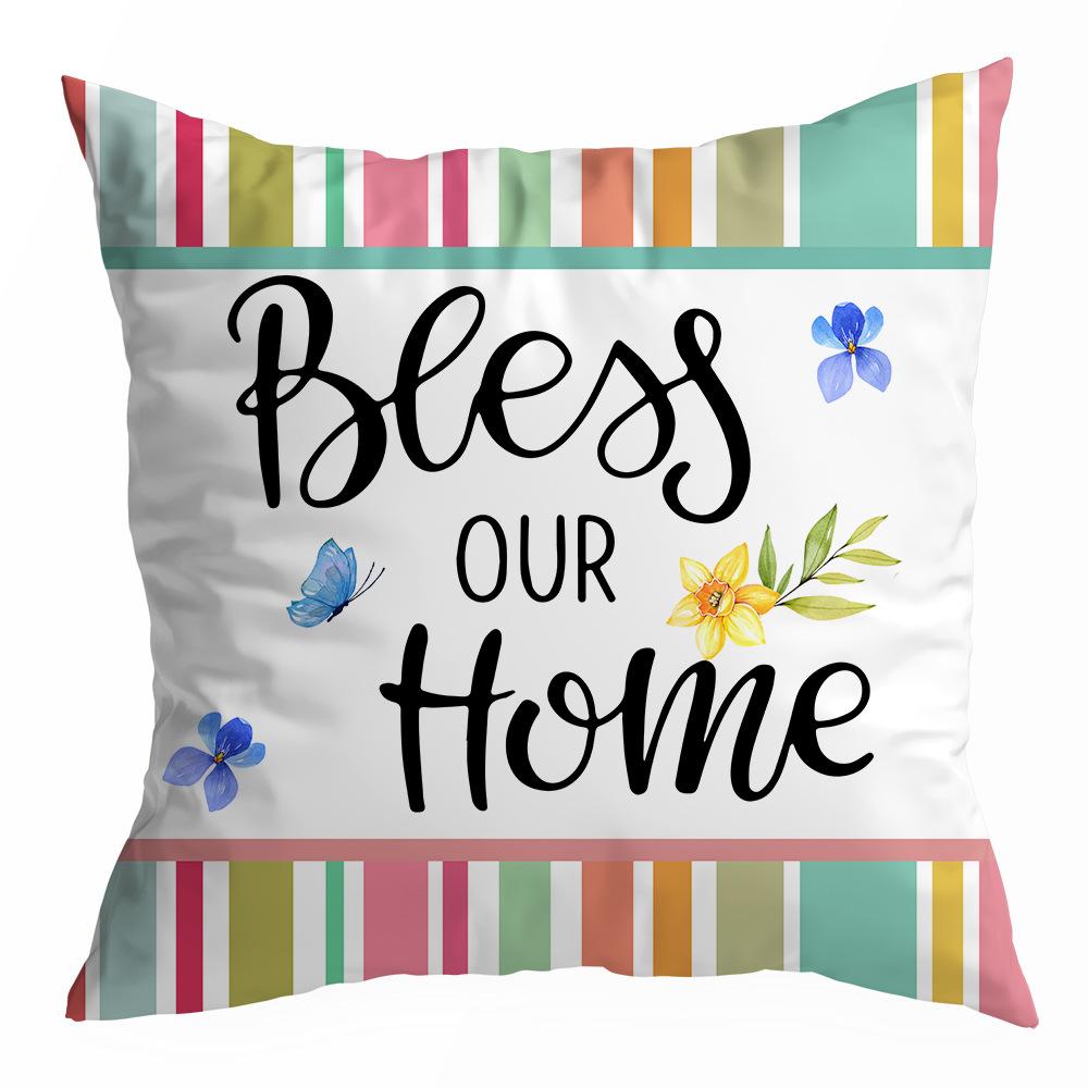 

Новая весенне-летняя наволочка Персиковый бархат Цветочный принт Дом Диван Подушка Чехол для подушки 45 * 45CM without pillow core