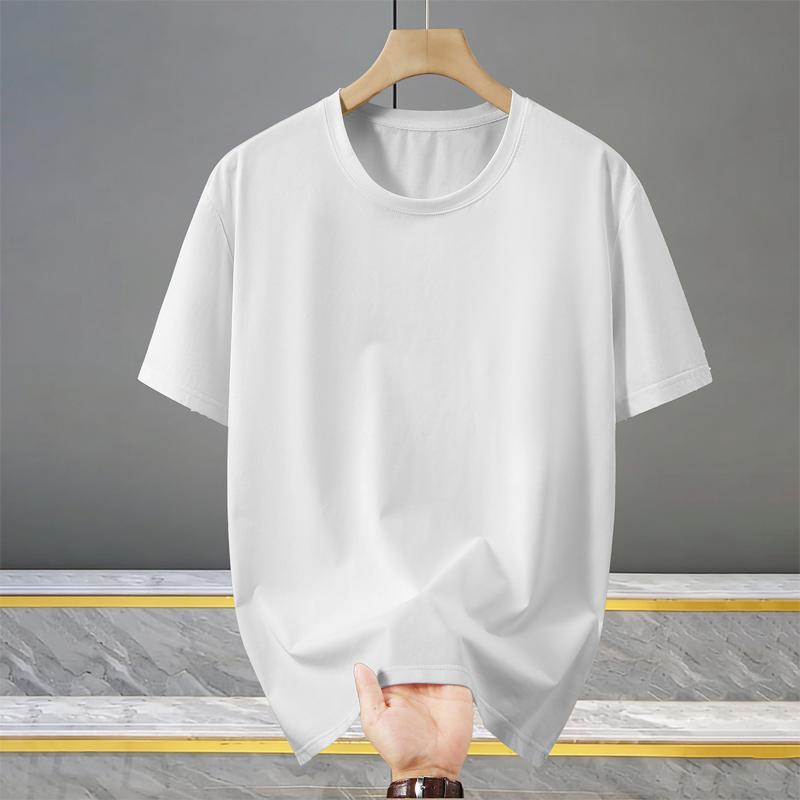 Men's Plus Size Solid Color Crew Neck T-Shirt – Loose Fit Short Sleeve Basic Tee (5XL-13XL)