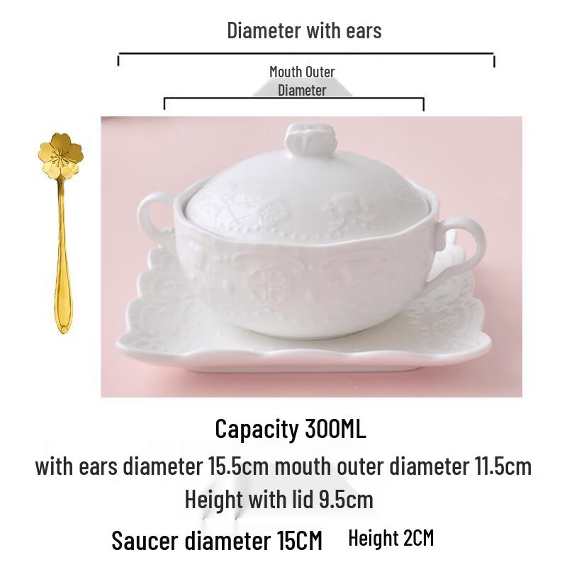 Zhao Ran Ceramic Bird s Nest Double Boiler Serving Set