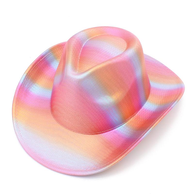 Iridescent Striped Western Cowboy Party Hat - Birthday, Holiday, Christmas Knight Top Hat