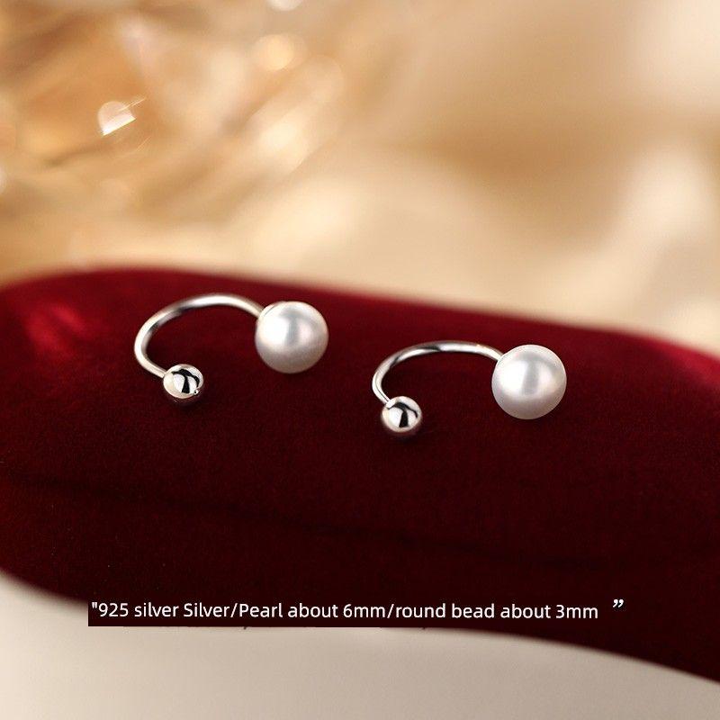 

Xiangnan 925 Sterling Silver Women s Special-Interest Design Freshwater Pearl 925 silver pearl stud earrings Silver (two price)