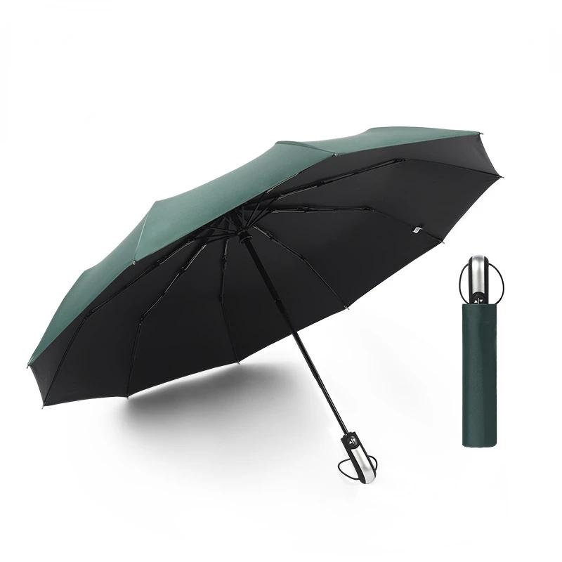 New Buckle Umbrella, Fully Automatic, Portable, Enlarged, Thickened, Reinforced, Night Light, Reverse Folding