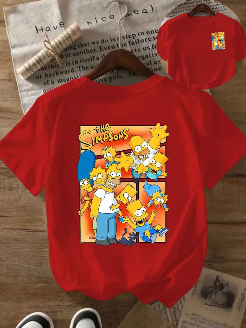 

2025 The Simpsons Unisex s Street T-shirt Sweatshirt with The best gift Homer Print Pattern New Trendy 100% cotton printed T-shirt S