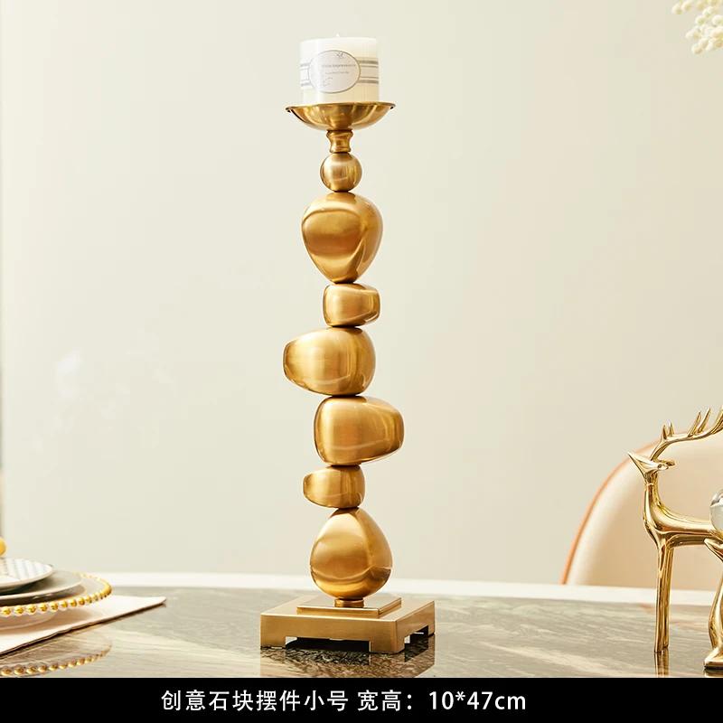 

Креативный подсвечник в форме каменной кучи, украшения, подсвечник из золотого сплава, украшение стола, горелка для расплавления воска, контейнер для ароматов для дома
