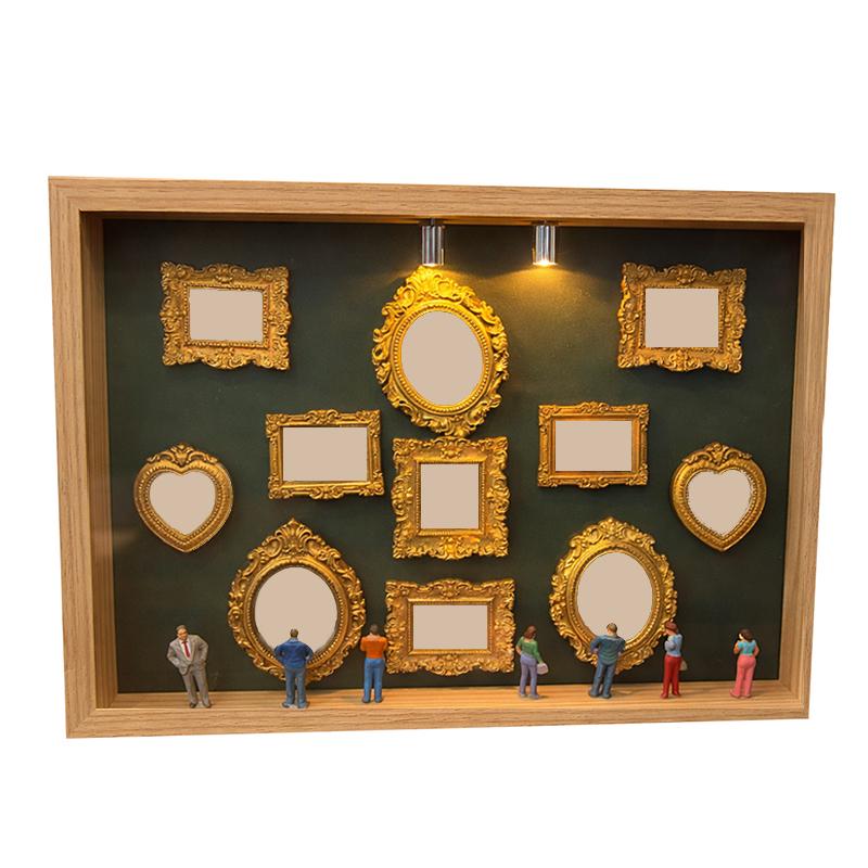 

2026 New Diy Mini Museum Silhouette Box Wooden Memory Display Set Romantic Valentine s Day Gifts With Miniature Statue And Frame 4XL